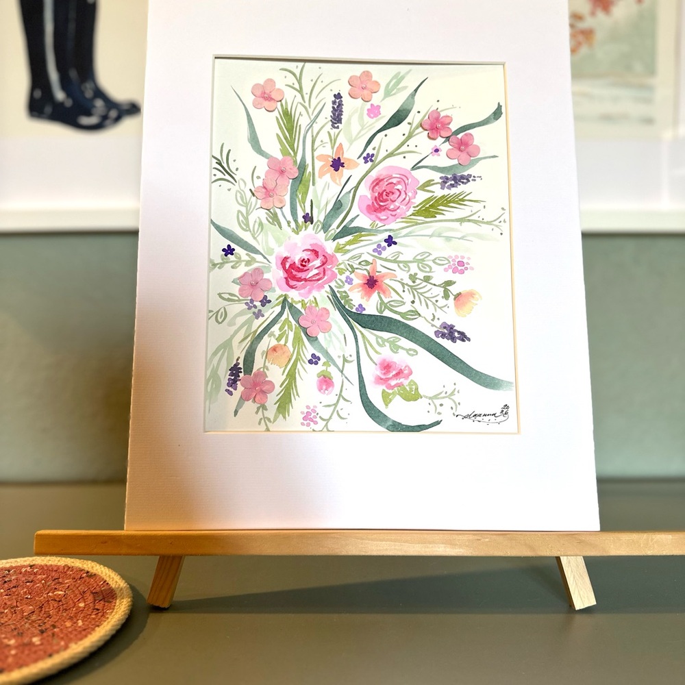 Hand-Made New Watercolor Art Cheerful Flowers - Picture 4 of 6